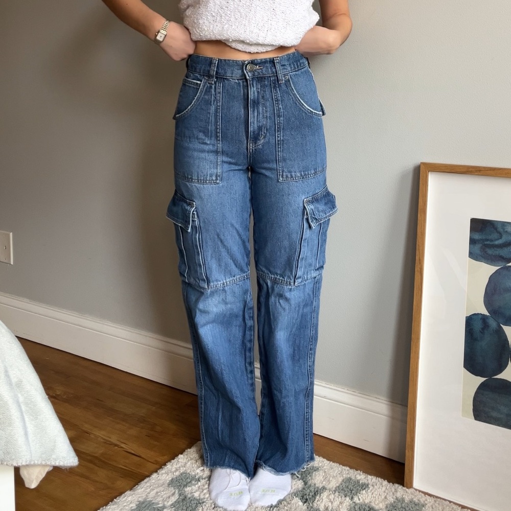 High ride cargo pants Zara